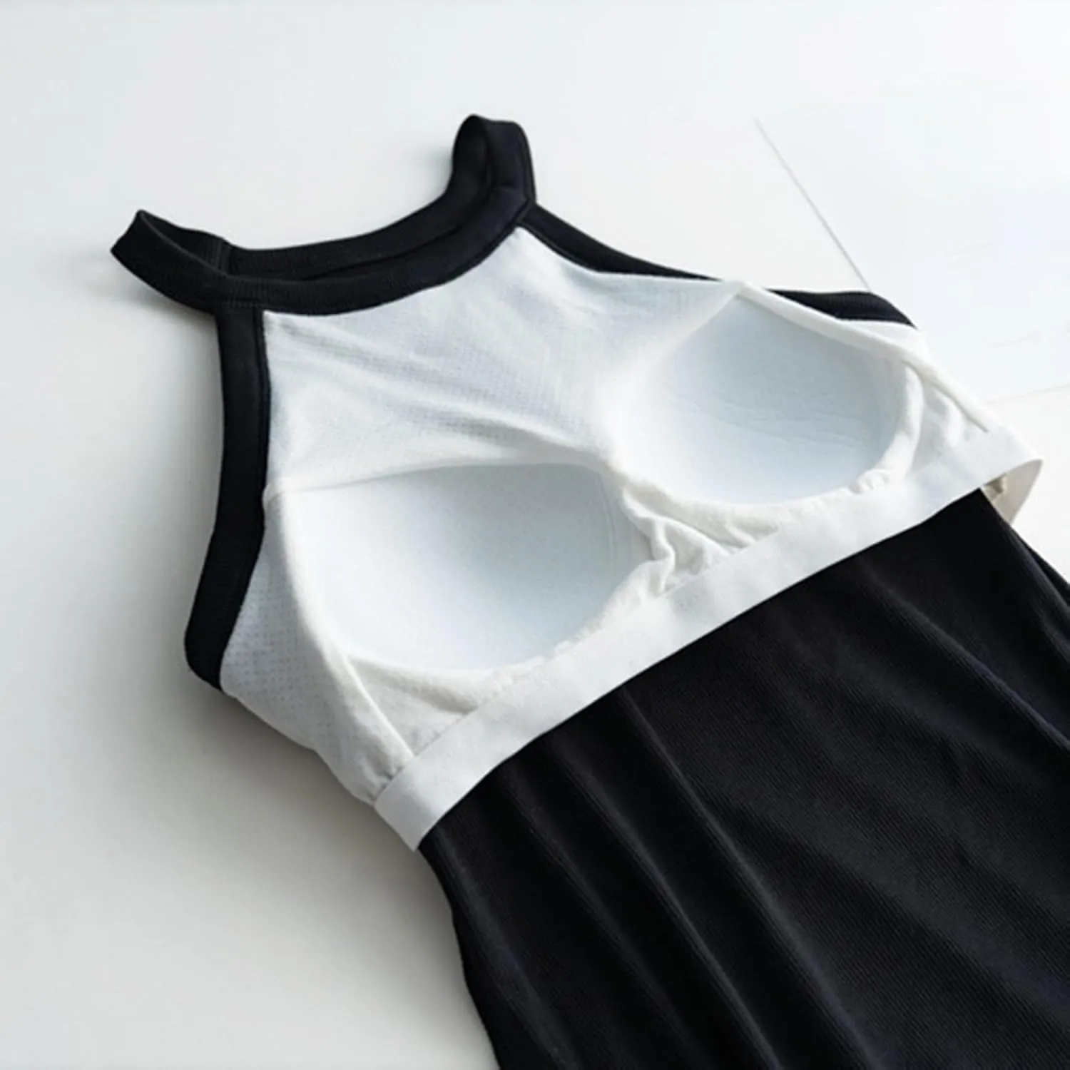 Women Tank Tops with Built in Bras Casual Basic Racerback Ribbed Shirts Sleeveless High Neck Slim Fit Tops