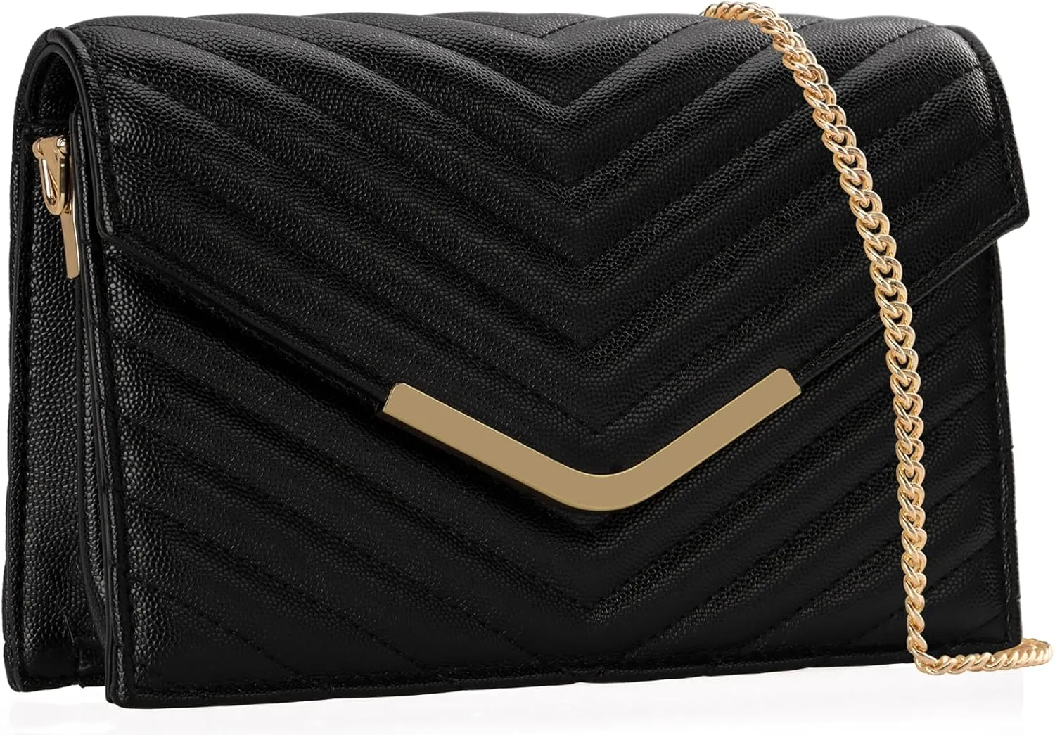 Women's Crossbody Bag - Vegan Leather Quilted Shoulder Purse,Detachable Chain Strap&Multi-Pockets for Everyday Use