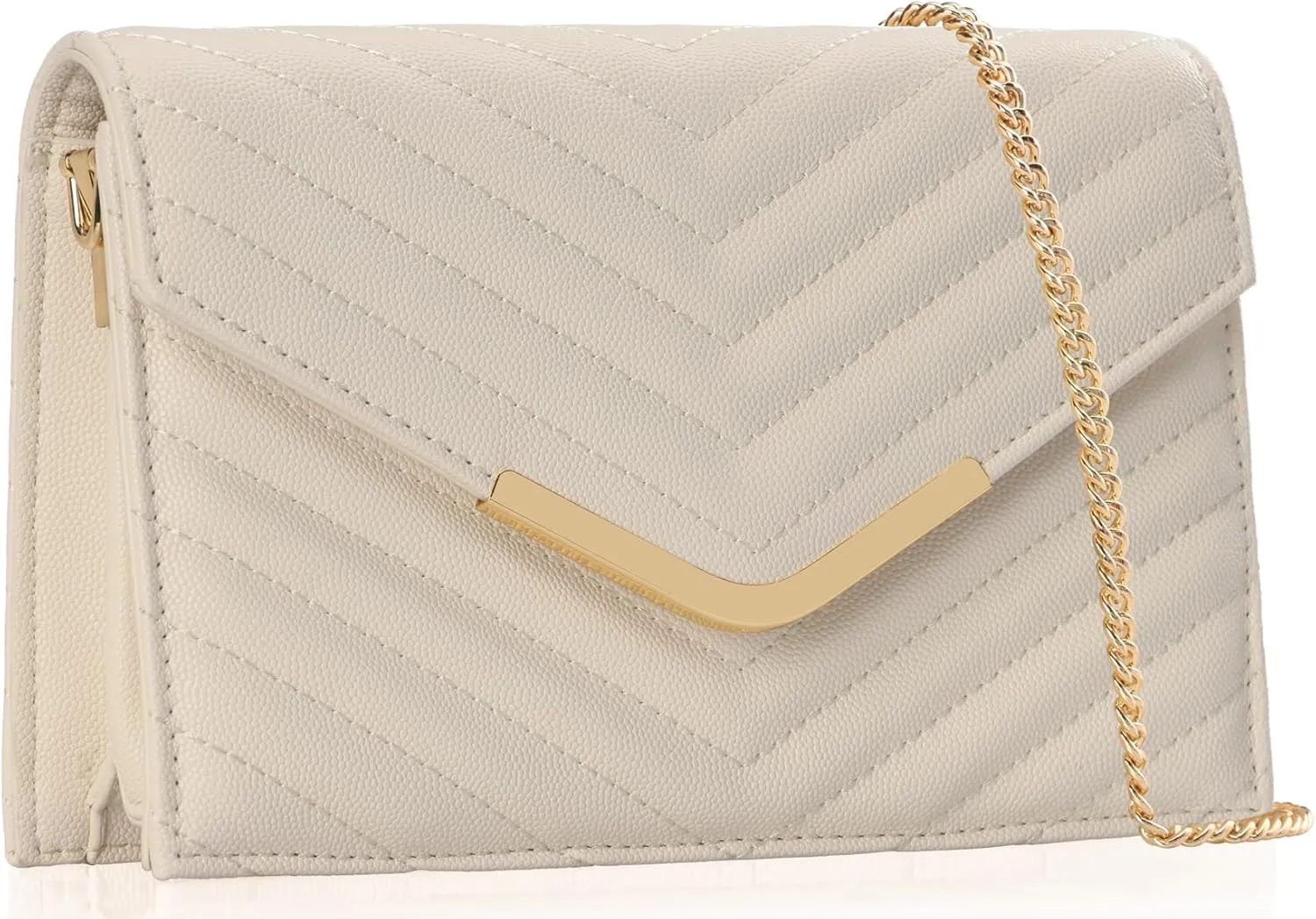 Women's Crossbody Bag - Vegan Leather Quilted Shoulder Purse,Detachable Chain Strap&Multi-Pockets for Everyday Use