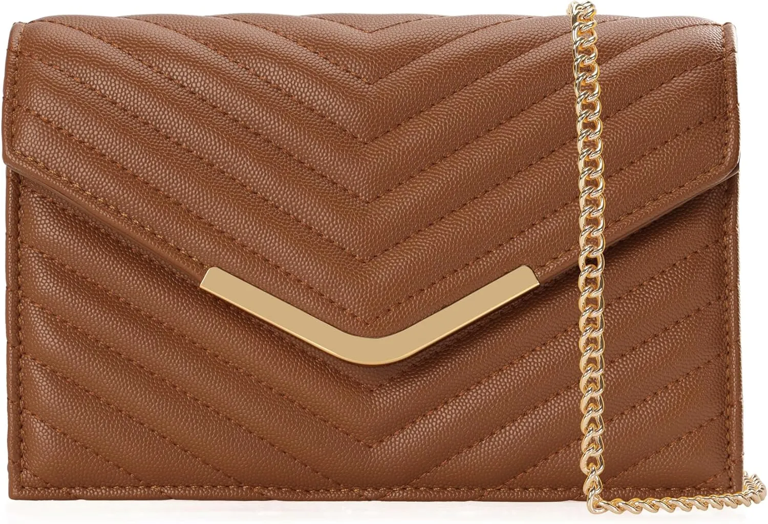 Women's Crossbody Bag - Vegan Leather Quilted Shoulder Purse,Detachable Chain Strap&Multi-Pockets for Everyday Use