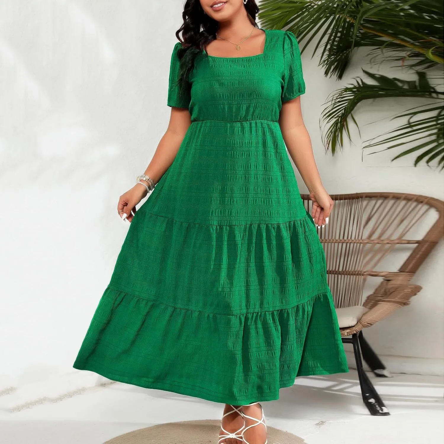 Womens Dresses Short Sleeve Dresses for Women Boat Neck Maxi Long Midi Flowy Fall Summer Dresses 2025