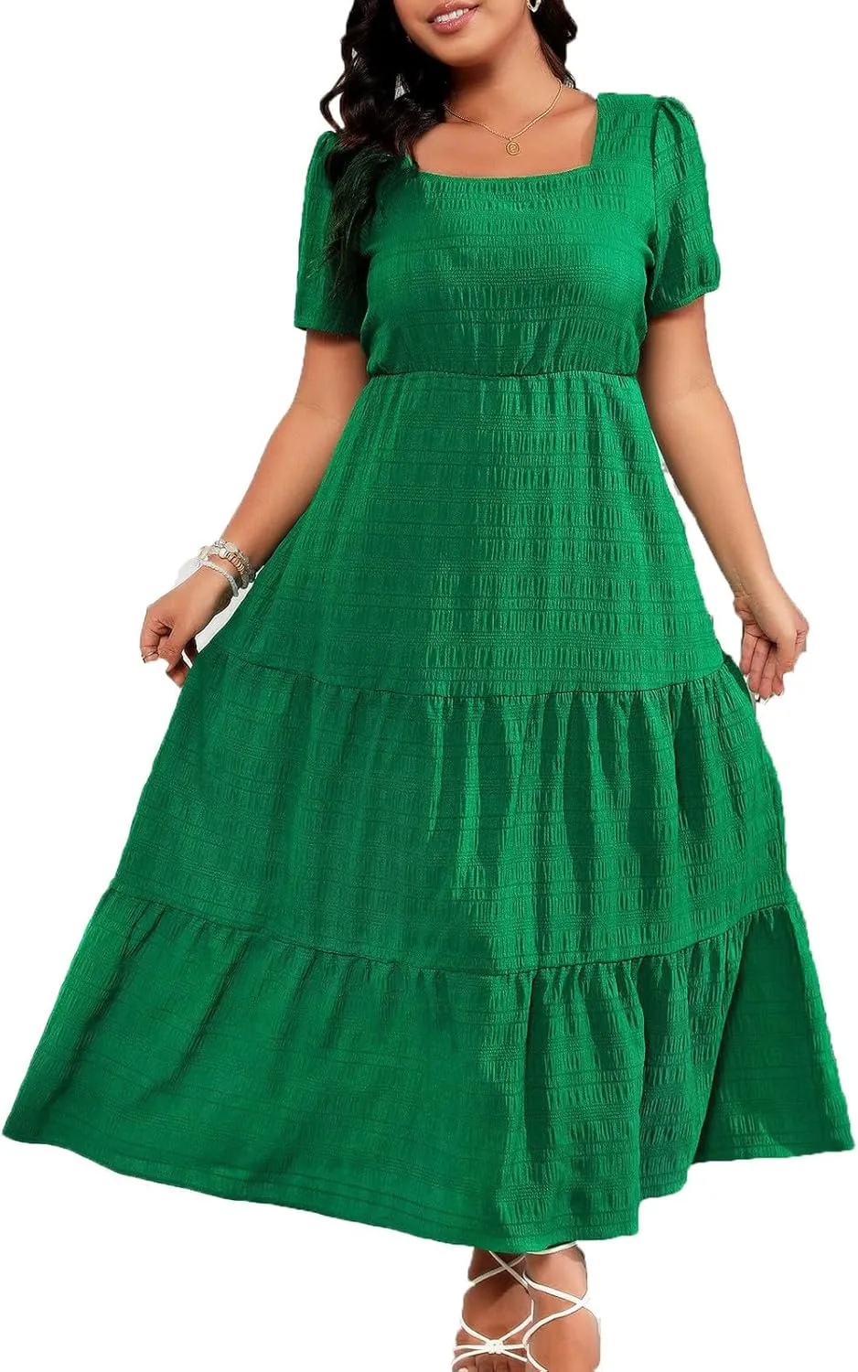 Womens Dresses Short Sleeve Dresses for Women Boat Neck Maxi Long Midi Flowy Fall Summer Dresses 2025