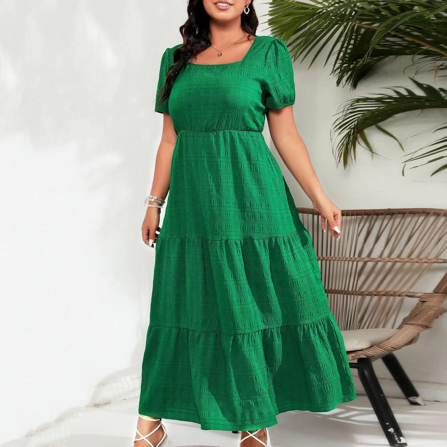 Womens Dresses Short Sleeve Dresses for Women Boat Neck Maxi Long Midi Flowy Fall Summer Dresses 2025