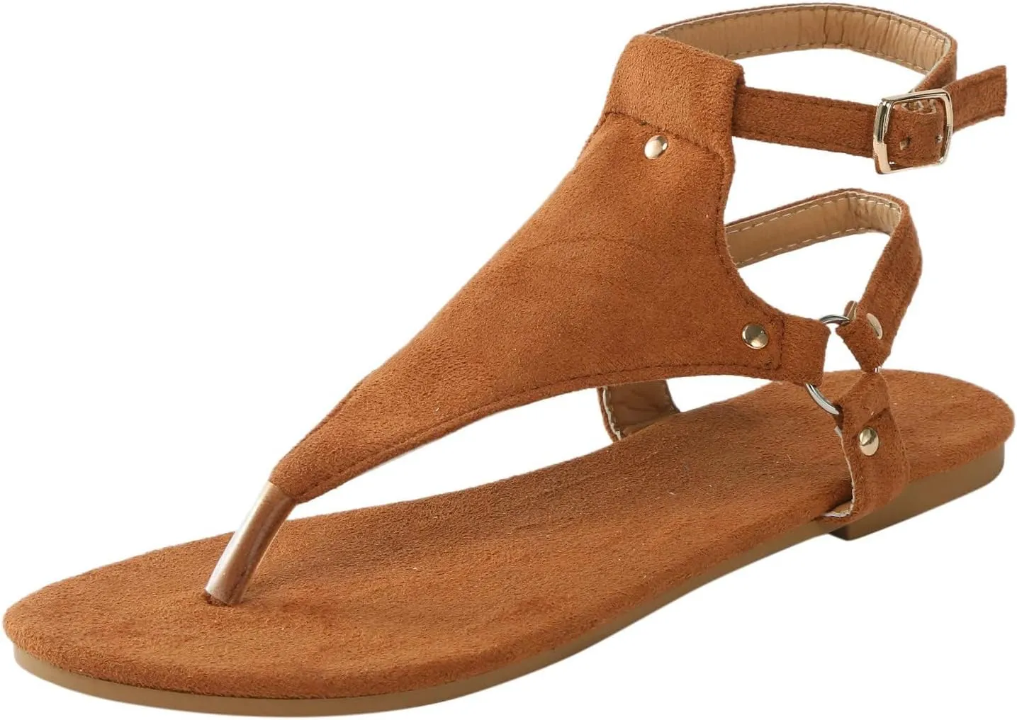 Women's Elastic Strappy Thong Ankle Strap Summer Gladiator Sandals T-Strap Walking Thong Sandals for Women, Beach Flat Walking Shoes Comfortable Slip on Dress Shoes