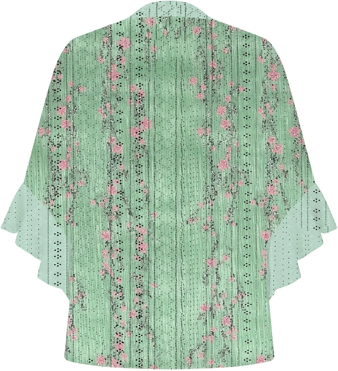 Women's Eyelet Poncho Tops Half Sleeve Tops Trendy Casual Lightweight Flowy Shirt Ruffles Hem Dressy Elegant Blouse