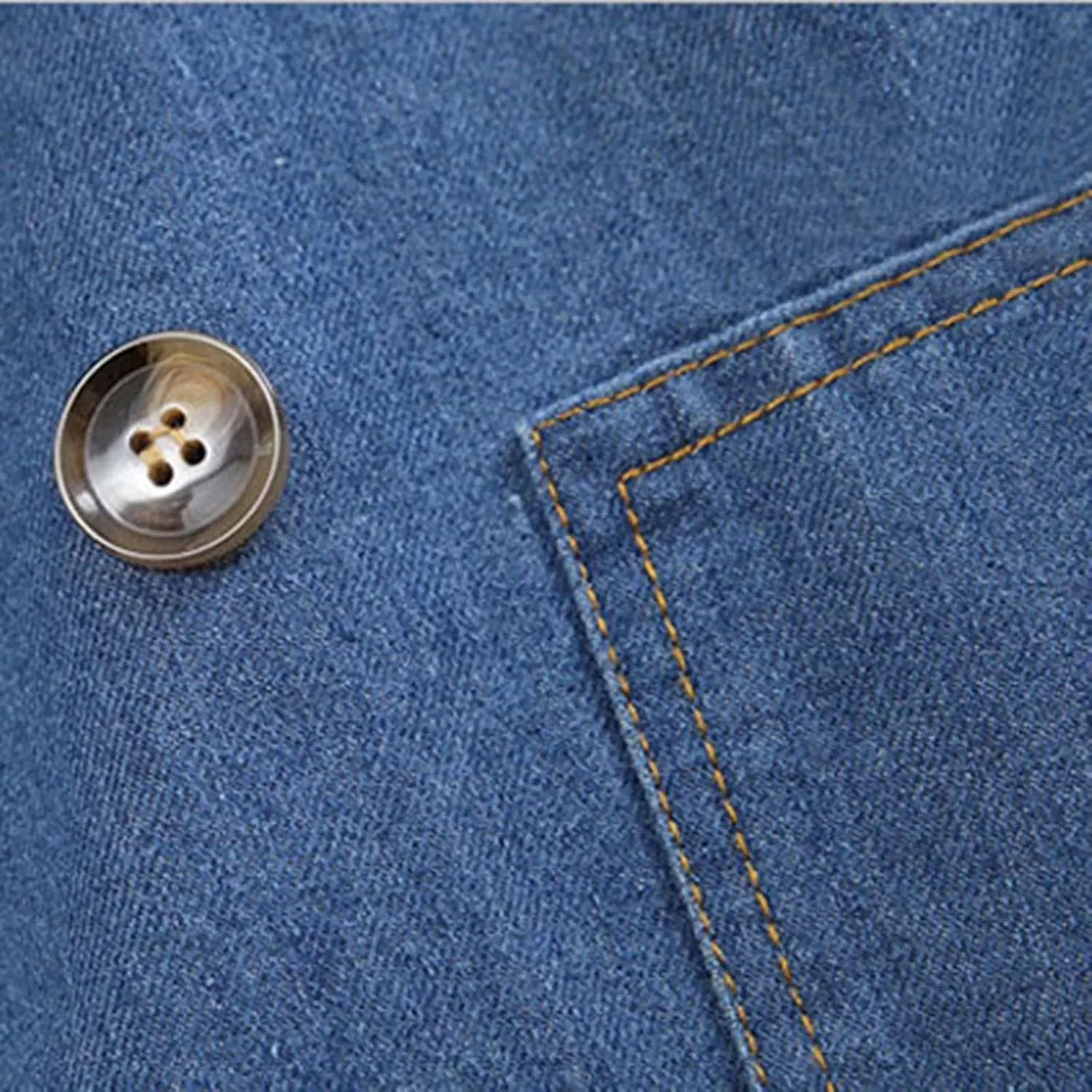 Women's Long Denim Trench Coat Belt Slim Fit Denim Blue Jacket