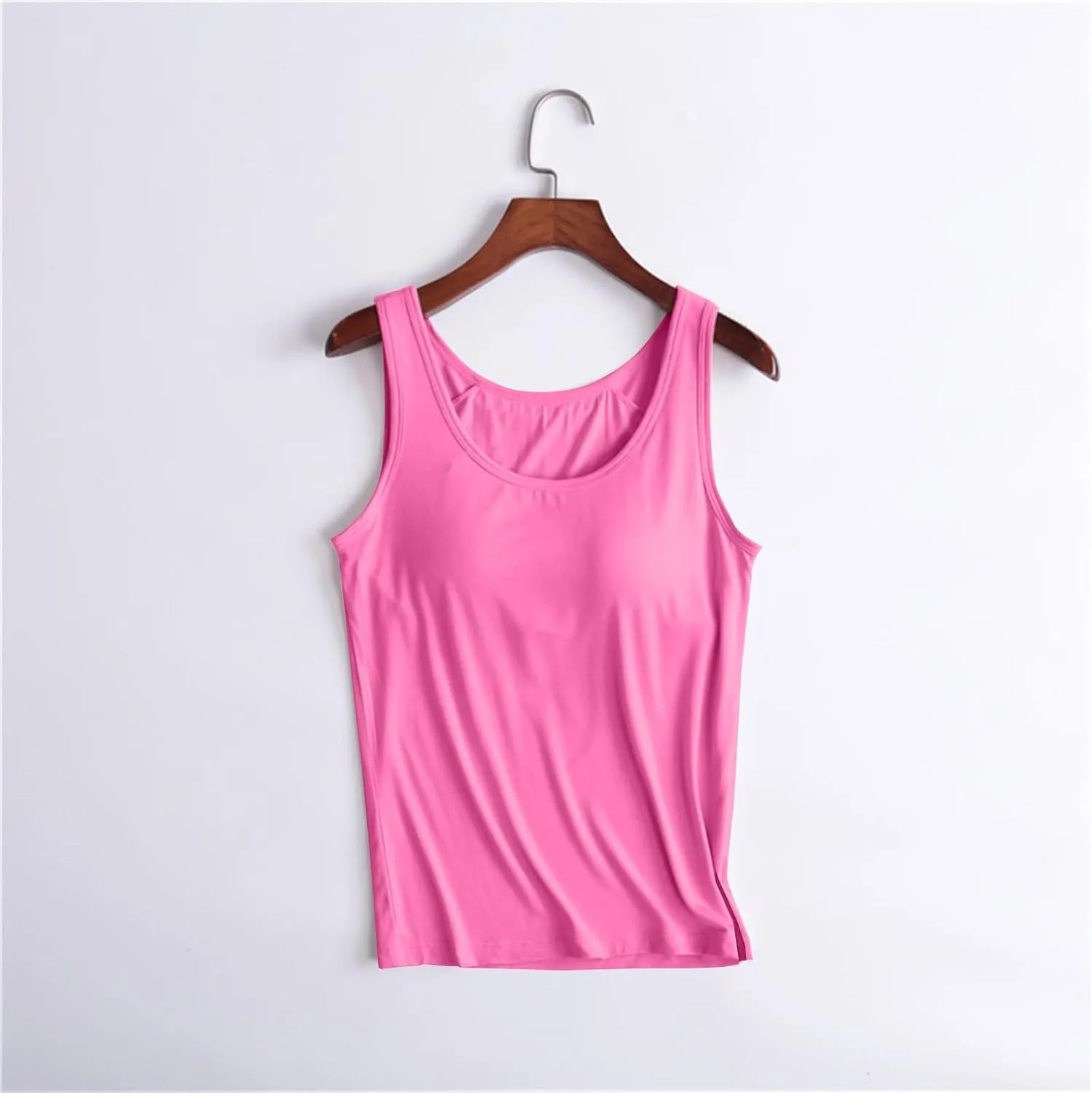 Womens Tank Tops with Built in Bra Plus Size Padded Stretchy Sports Shirt Workout Yoga Basic Undershirt