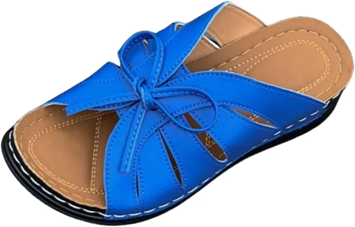 Women's Wedge Sandals with Arch Support Comfortable Orthopedic Casual Slip On Low Heels for Women Summer Walking Platform Sandals