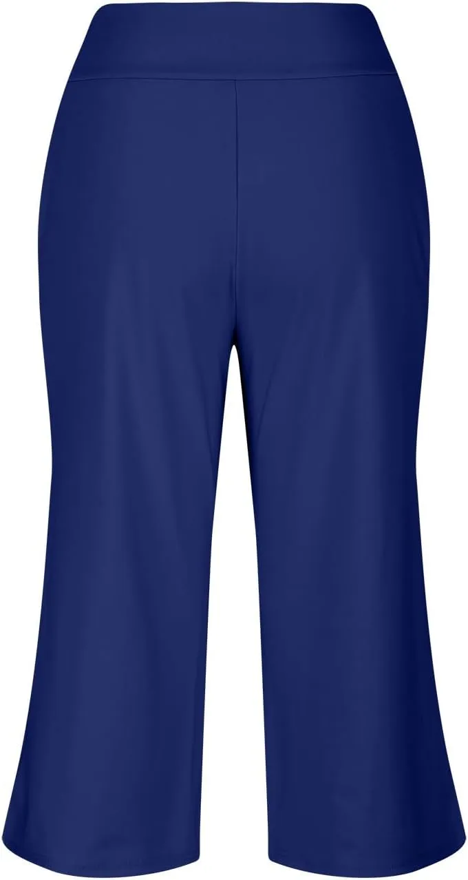 Women's Yoga Capris Pants High Waist Leggings Athletic Exercise Workout Crop Capris Quick Dry Yoga Leggings