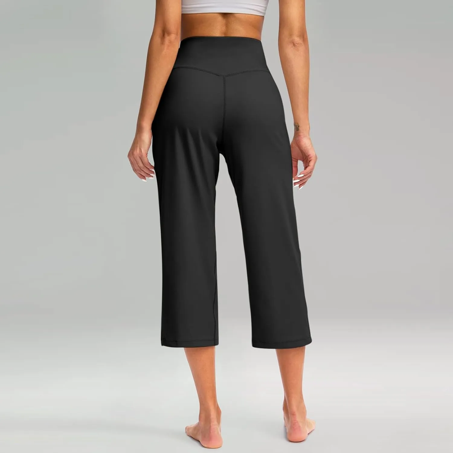 Women's Yoga Capris Pants High Waist Leggings Athletic Exercise Workout Crop Capris Quick Dry Yoga Leggings