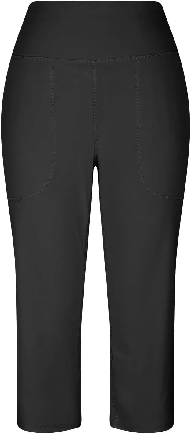 Women's Yoga Capris Pants High Waist Leggings Athletic Exercise Workout Crop Capris Quick Dry Yoga Leggings