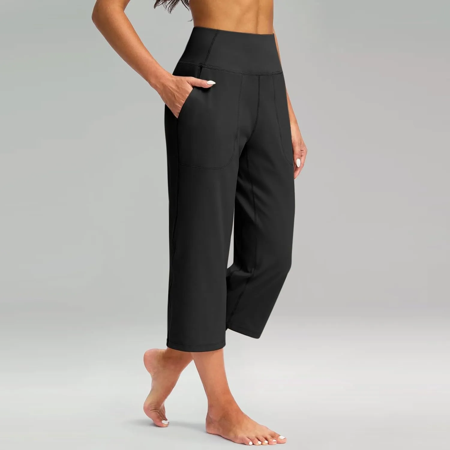 Women's Yoga Capris Pants High Waist Leggings Athletic Exercise Workout Crop Capris Quick Dry Yoga Leggings