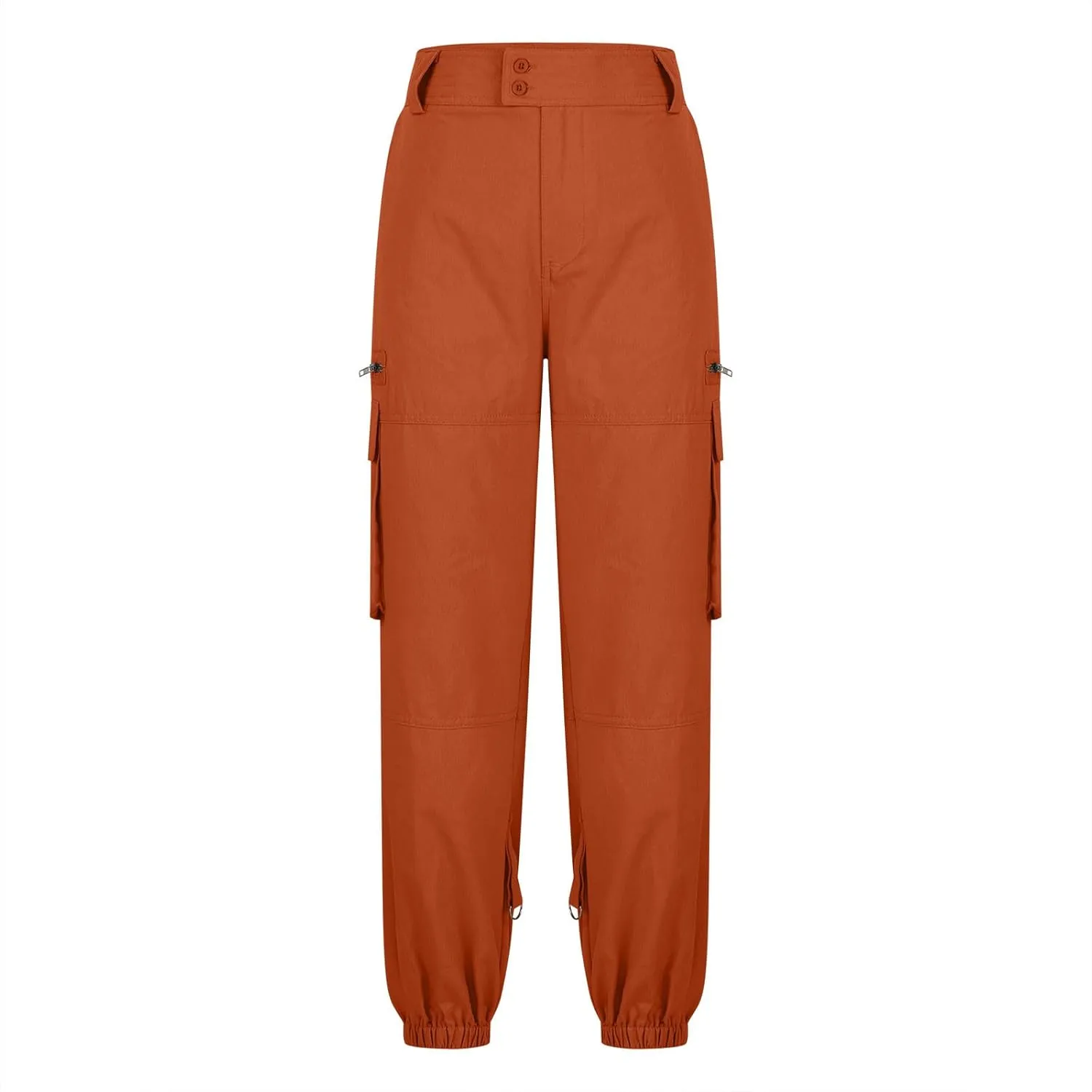 Work Pants Women Vintage Classic Chino Cargo Parachute Pants Button Up Baggy Carpenter Cinch Bottom Lounge Trousers