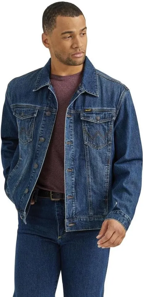 Wrangler Men's Flannel Lined Denim Jacket Denim XXL