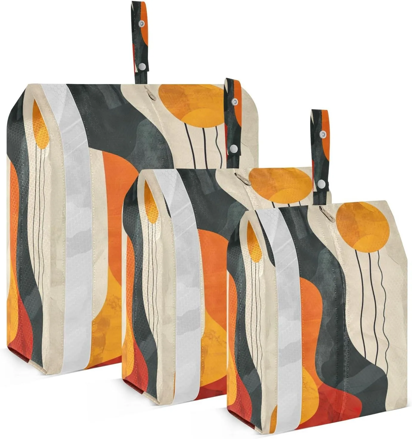 xigua Abstract Shapes 3 Set Compression Packing Cubes for Travel,Travel Essentials for Carry on Luggage,Travel Accessories for Suitcase Organizer Bags Set,Lightweight and foldable