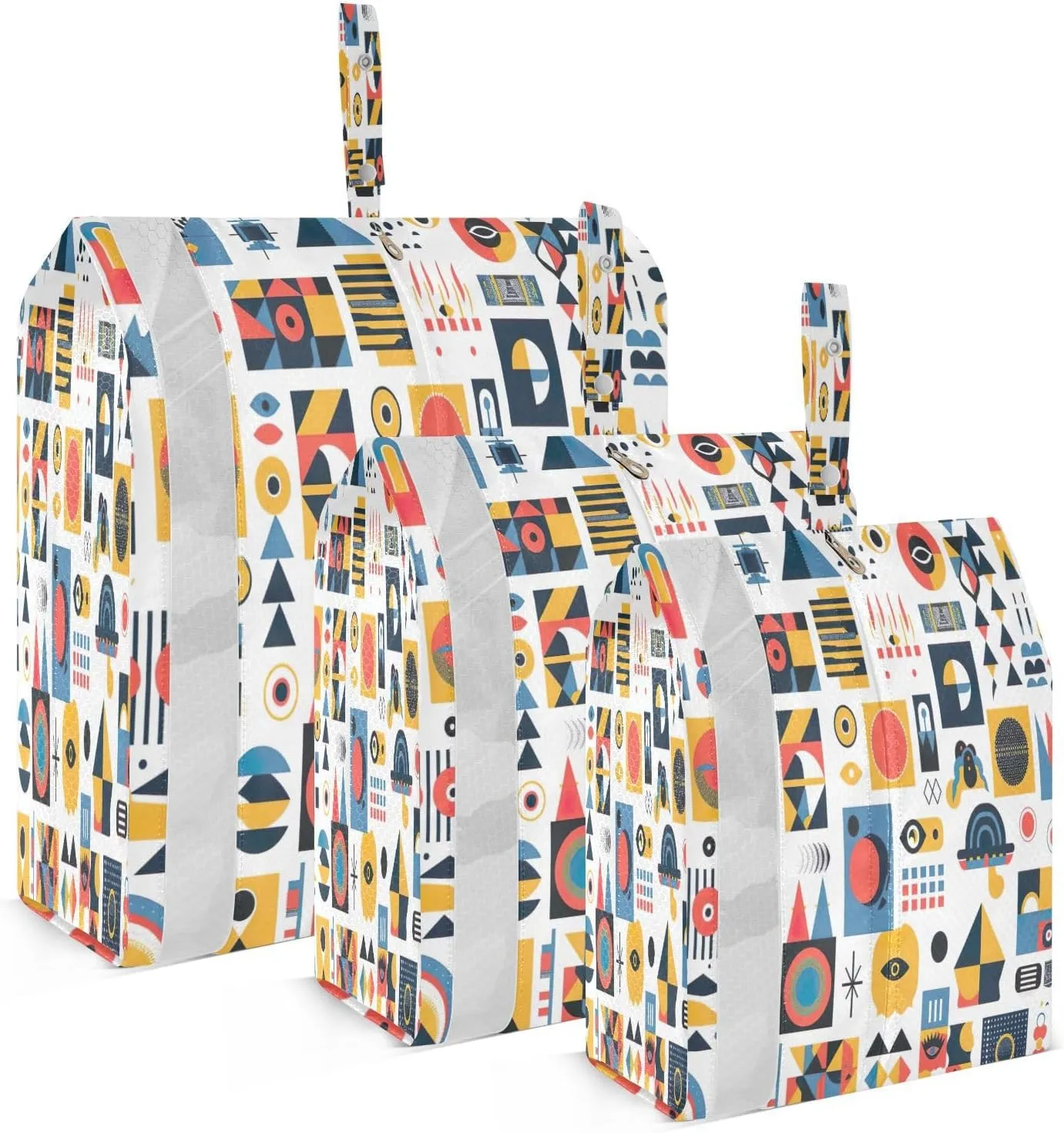xigua Geometric Shapes 3 Set Compression Packing Cubes for Travel,Travel Essentials for Carry on Luggage,Travel Accessories for Suitcase Organizer Bags Set,Lightweight and foldable