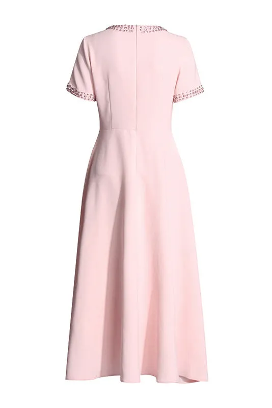 Zoe Bowknot Crystal-embellished Midi Dress