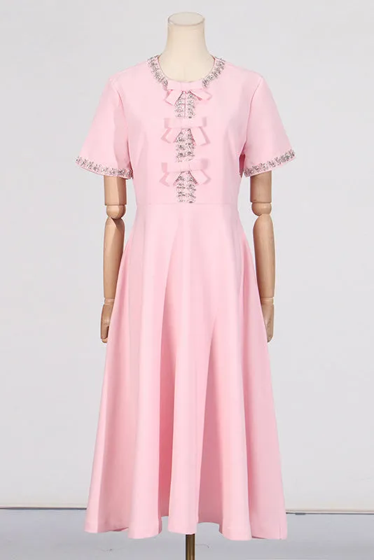 Zoe Bowknot Crystal-embellished Midi Dress