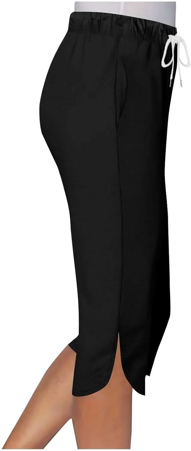 ZYXTIM Yoga Capris with Pockets for Women Buttery Soft Stretch Athletic Shorts Elastic High Waist Knee Length Summer Trousers