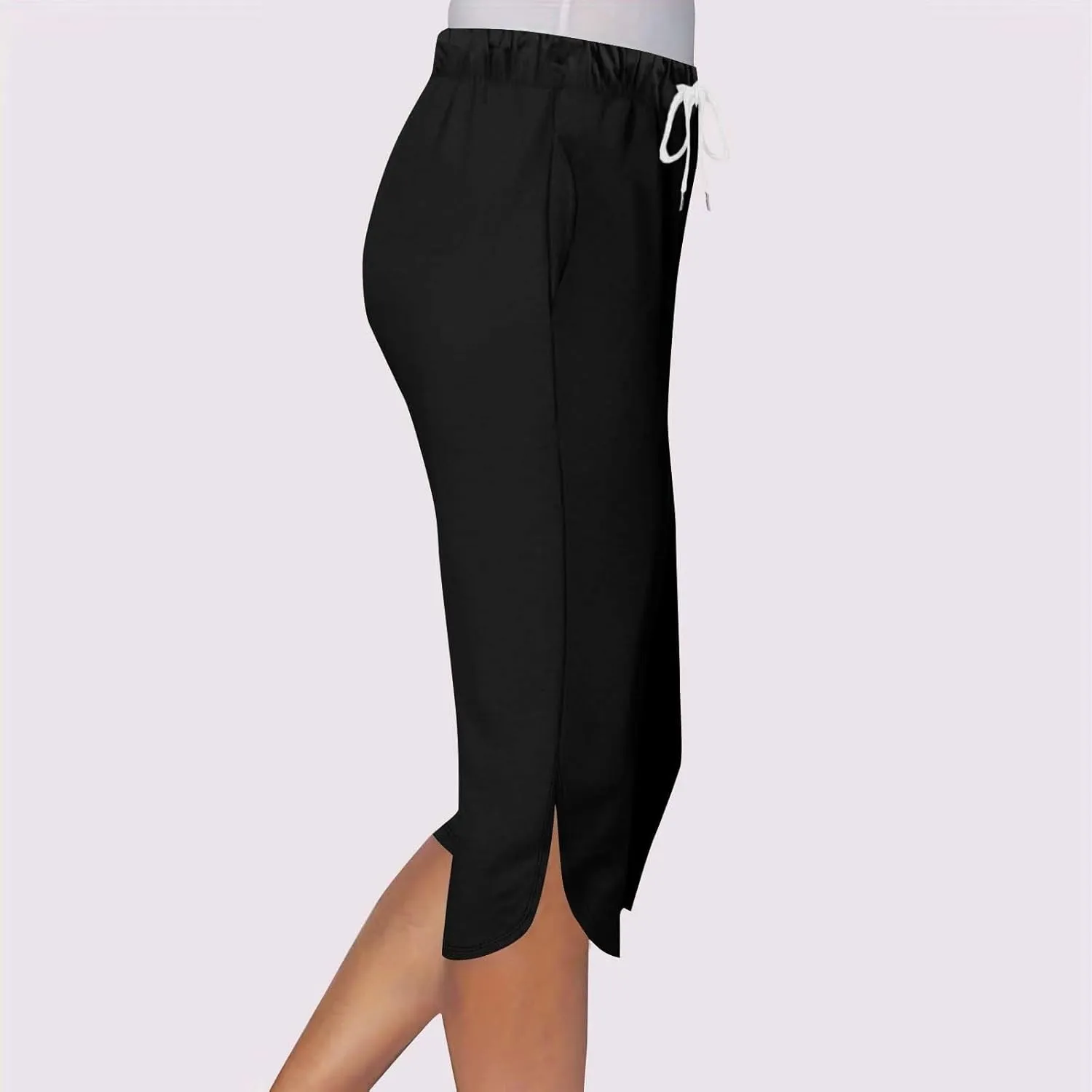 ZYXTIM Yoga Capris with Pockets for Women Buttery Soft Stretch Athletic Shorts Elastic High Waist Knee Length Summer Trousers